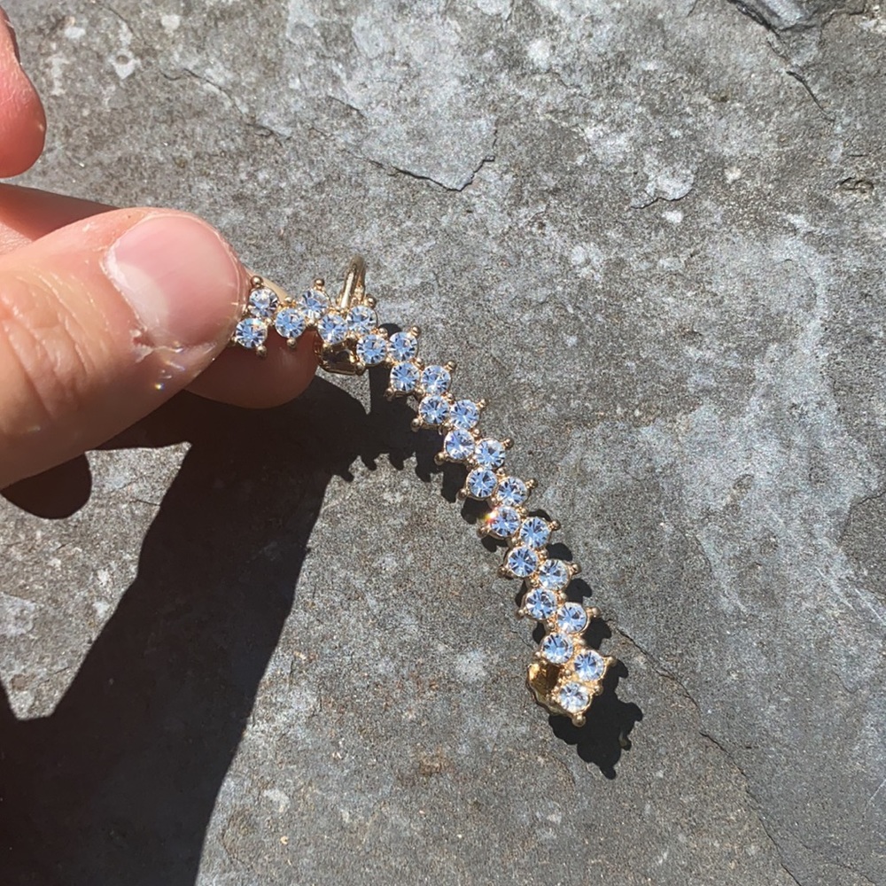 Gold Rhinestone Ear Climber